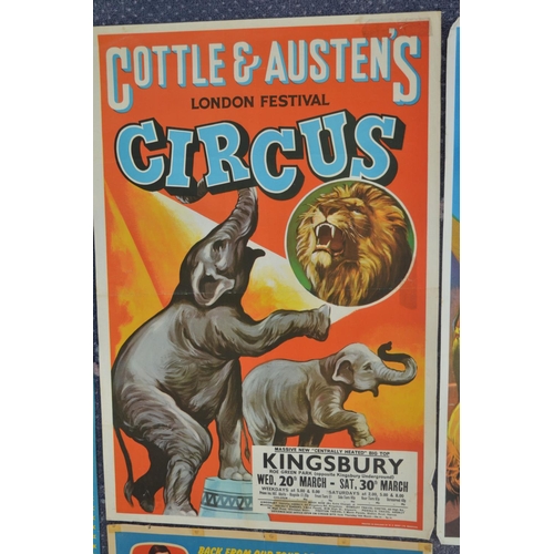 16 - Five Gerry Cottle/Cottle & Austen's Circus advertising posters to include 4 by W.E.Berry, largest ex... 