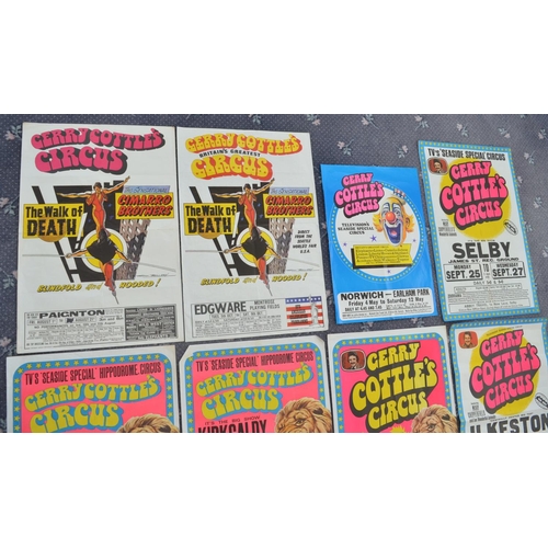 17 - Twelve Gerry Cottle's Circus advertising posters, larger examples 76x50.5cm