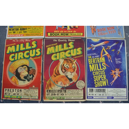 18 - Six Bertram Mills Circus advertising posters to include 4 by W.E.Berry, all 76x50.5cm