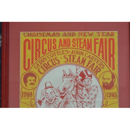 4 - Framed glass fronted advertising poster for Gerry Cottles/John Carters Circus Steam Fair, Clapham Co... 