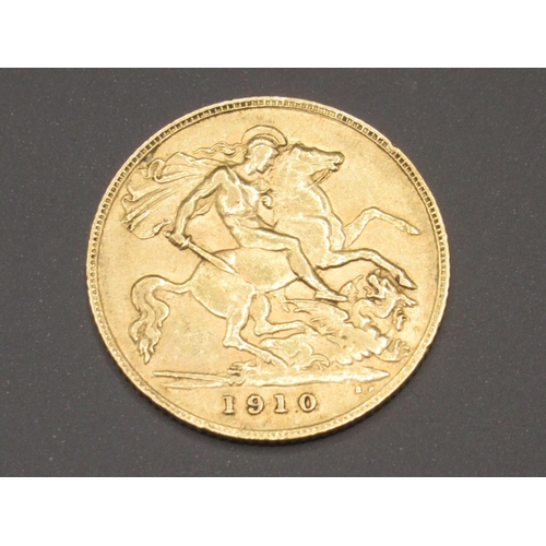 625 - Edward VII 1910 Half-Sovereign