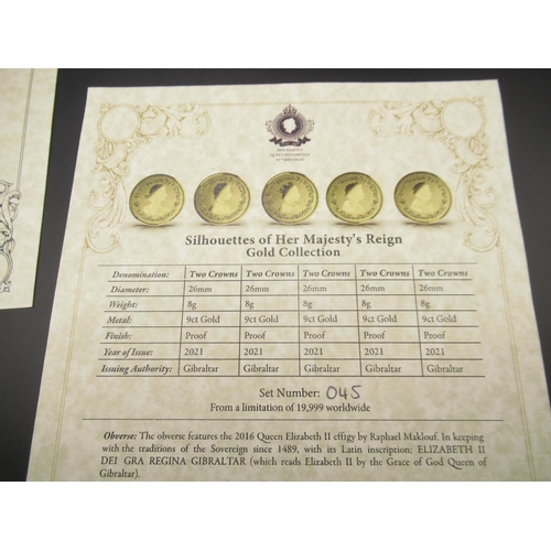 648 - The London Mint Office - Silhouettes of Her Majestys Reign Gold Collection, encapsulated in case wit... 