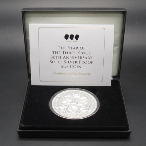 712 - Jubilee Mint - The Year of the Three Kings 80th Anniversary Solid Silver Proof 5oz coin, encapsulate... 