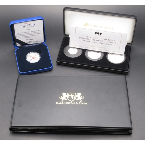 714 - Jubilee Mint The Year of the Three Kings 80th Anniversary Solid Silver Proof 3 Coin Collection, coin... 