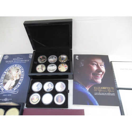 756 - Large collection of plated cupro-nickle, commemorative and other coin sets to inc. Famous Ships of t... 