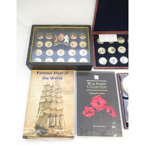 756 - Large collection of plated cupro-nickle, commemorative and other coin sets to inc. Famous Ships of t... 