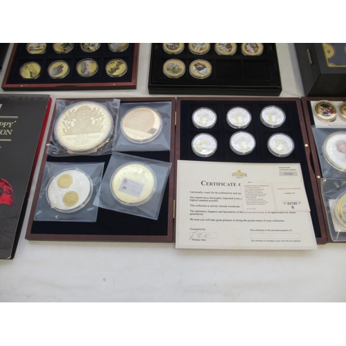 756 - Large collection of plated cupro-nickle, commemorative and other coin sets to inc. Famous Ships of t... 