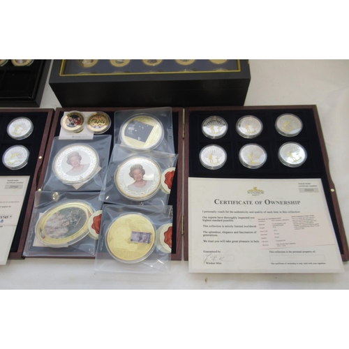 756 - Large collection of plated cupro-nickle, commemorative and other coin sets to inc. Famous Ships of t... 