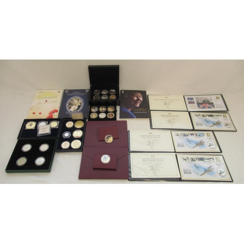 756 - Large collection of plated cupro-nickle, commemorative and other coin sets to inc. Famous Ships of t... 