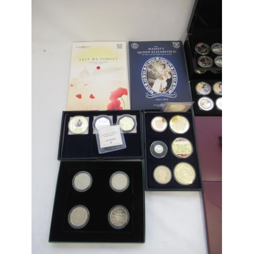 756 - Large collection of plated cupro-nickle, commemorative and other coin sets to inc. Famous Ships of t... 