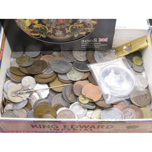 757 - Royal Mint 2008 UK Brilliant Uncirculated Coin Collection and a box cont. mixed collection of GB and... 