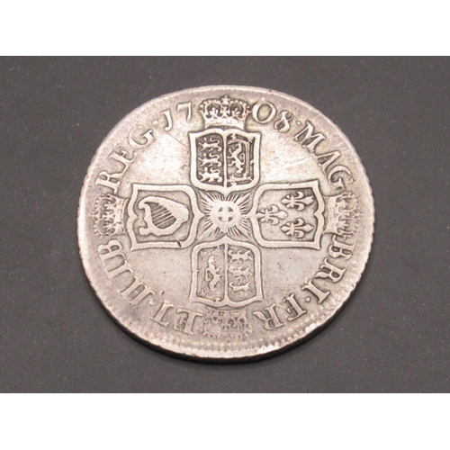 660 - Queen Anne 1708 Edinburgh Mint Shilling