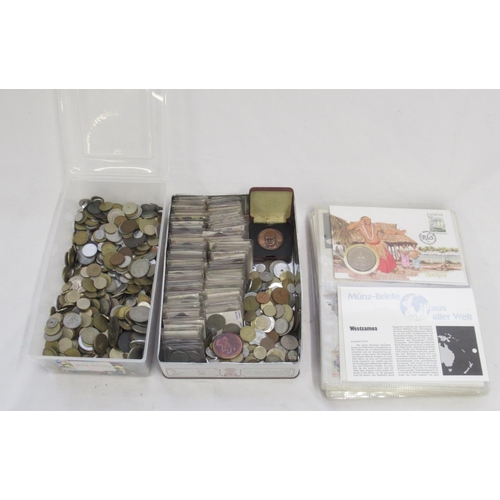 760 - Mixed collection of International and GB coinage, loose and in individual plastic holders, and 26 co... 