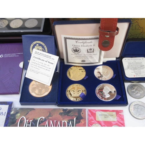 764 - Assorted collection of commemorative and plated coins to inc. The 1947 Platinum Wedding Prestige Coi... 