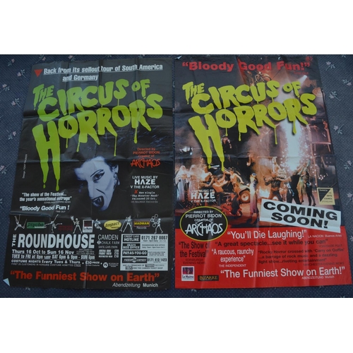 25 - Four large Circus Of Horrors themed advertising posters, all approx 101x150.5cm