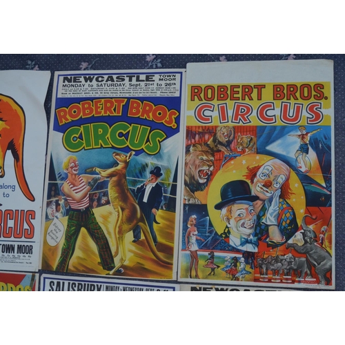 27 - Six Robert Bros Circus advertising posters (to include W.E.Berry printed examples), all 76x50.5cm (9... 