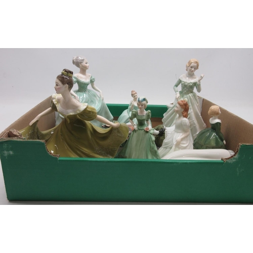 205 - Collection of porcelain figures incl. Coalport Ladies of Fashion Henrietta, Royal Doulton Grace HN36... 