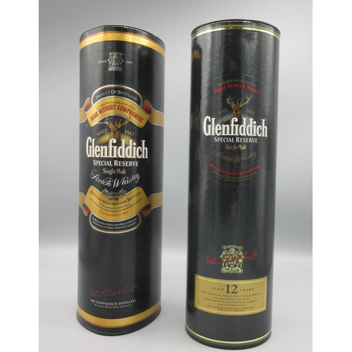 212 - Two bottles Glenfiddich Special Reserve Single Malt Scotch Whisky, 40% / 70cl, with cardboard tubes