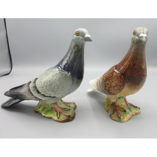 264 - Two Beswick pigeons, model no. 1383, one grey and one brown, H14.5cm