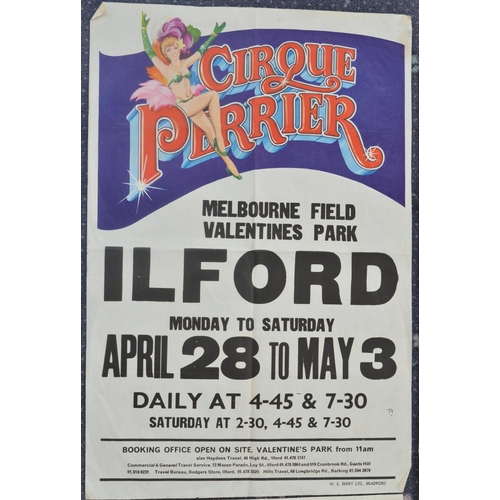 31 - Three circus event advertising posters to include 2x Cirque Perrier (larger 50.5x75.5xm, both printe... 