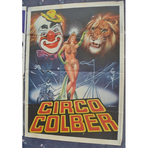 31 - Three circus event advertising posters to include 2x Cirque Perrier (larger 50.5x75.5xm, both printe... 