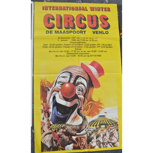 33 - Four international circus advertising posters to include Circus Rancy (69x99.5cm), Zirkus Berolina '... 