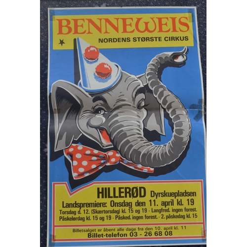 34 - Eight international themed circus advertising posters to include Circus Krone (119.5x84.5cm, note to... 