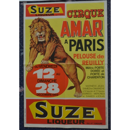 35 - Six international themed circus advertising posters to include Cirque Rancy 'Carrington' (99.5x69cm)... 