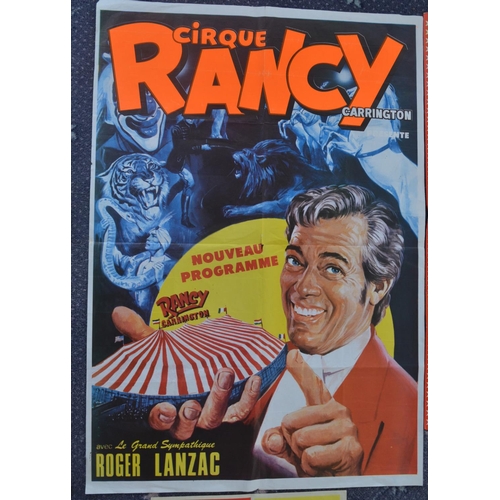 35 - Six international themed circus advertising posters to include Cirque Rancy 'Carrington' (99.5x69cm)... 