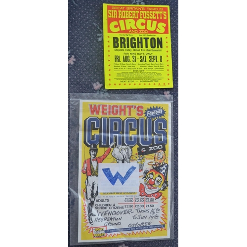 38 - Twelve circus advertising posters to include Ashton's Circus & Zoo (76x50cm), Jimmy Fossett's, Apoll... 