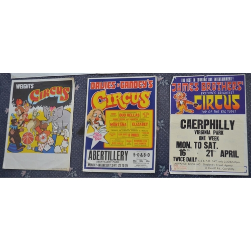 39 - Eleven circus/fair advertising posters to include Gerry Cottle, Circus Reco (75.5x50.5cm, damage to ... 