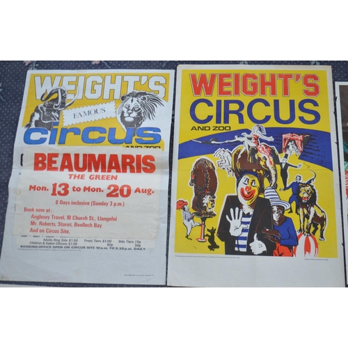 39 - Eleven circus/fair advertising posters to include Gerry Cottle, Circus Reco (75.5x50.5cm, damage to ... 