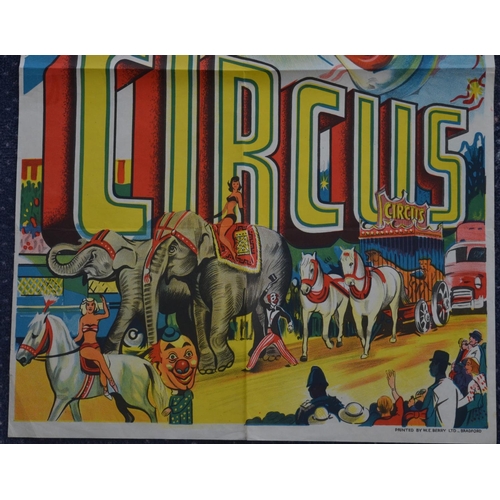 49 - Vintage W.E.Berry Circus Hoffman advertising poster, 75.5x50.5cm