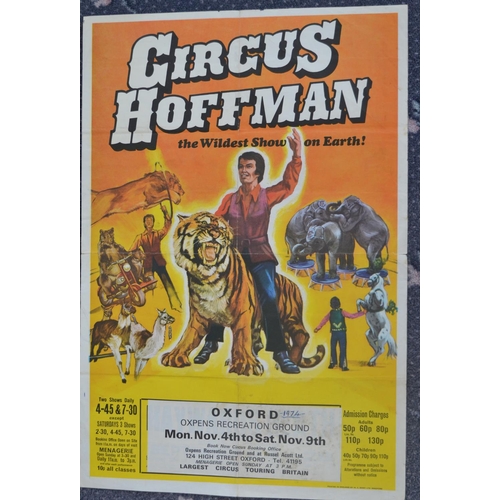 50 - Six W.E.Berry Circus Hoffman event advertising posters, 4 with venue panels, larger examples all app... 