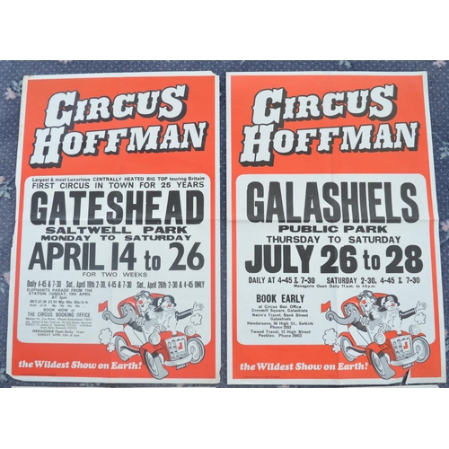 51 - Four W.E.Berry Circus Hoffman venue event advertising posters, all approx 76x50.5cm