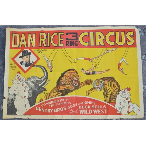 55 - Three North American circus posters to include Circus Hoffman's American Three Ring Circus (96.5x137... 