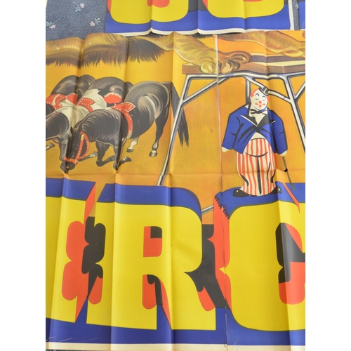 57 - Extremely large but incomplete W.E.Berry hoarding poster 'Circus' featuring clowns, horses and part ... 