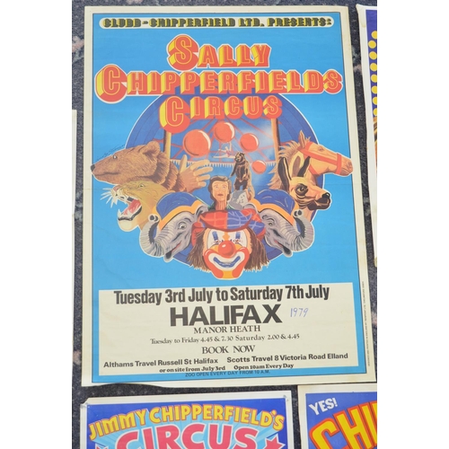 63 - Seven Chipperfield's Circus event advertising posters, (including Sally and John Chipperfield's), Gr... 