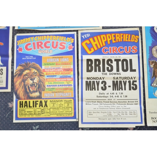 63 - Seven Chipperfield's Circus event advertising posters, (including Sally and John Chipperfield's), Gr... 