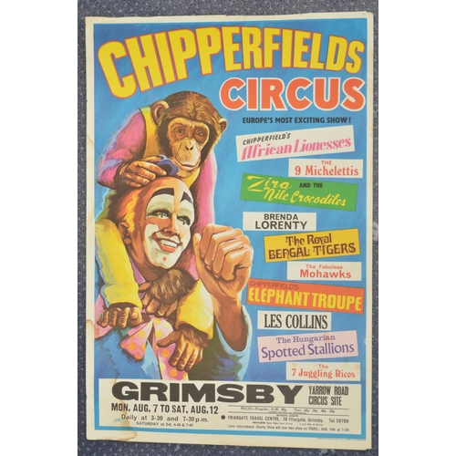 63 - Seven Chipperfield's Circus event advertising posters, (including Sally and John Chipperfield's), Gr... 