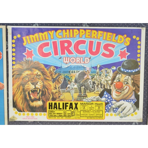 63 - Seven Chipperfield's Circus event advertising posters, (including Sally and John Chipperfield's), Gr... 