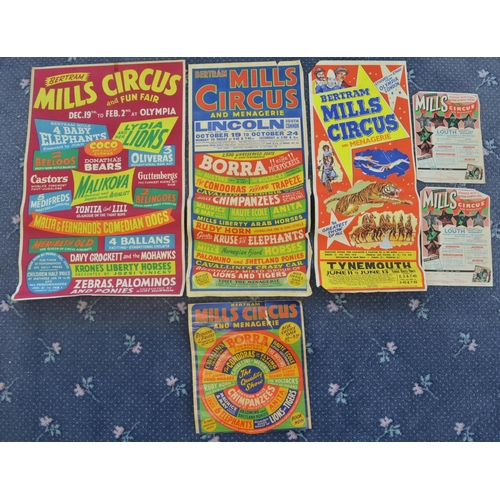 65 - Three W.E.Berry Bertram Mills advertising posters and others, largest example approx 49.5x75.5cm (6)