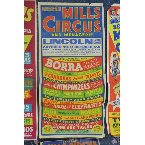 65 - Three W.E.Berry Bertram Mills advertising posters and others, largest example approx 49.5x75.5cm (6)