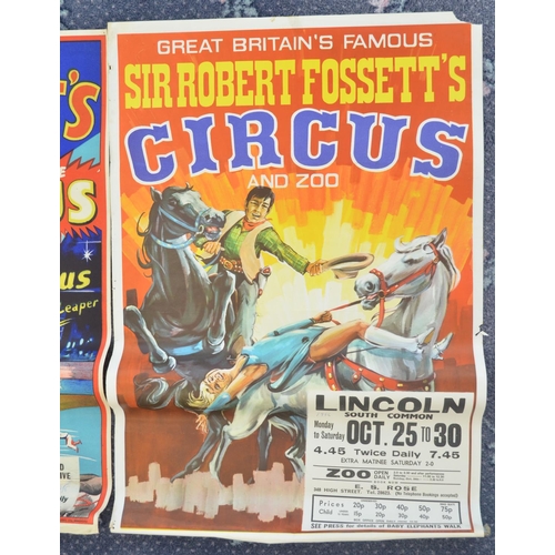 67 - Four vintage C1950's Sir Robert Fossett's Circus advertising posters (3x W.E.Berry, 1x Taylors), lar... 