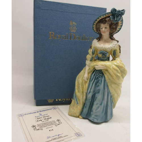 1004 - Royal Doulton figure, Sophia Charlotte Lady Sheffield HN3008, limited edition of 5000, from the Gain... 