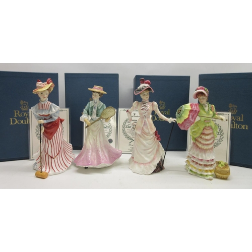 1008 - Four Royal Doulton figures, from the British Sporting Heritage Collection, Ascot HN3471 H23cm, Wimbl... 