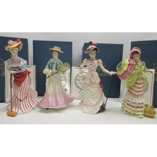 1008 - Four Royal Doulton figures, from the British Sporting Heritage Collection, Ascot HN3471 H23cm, Wimbl... 