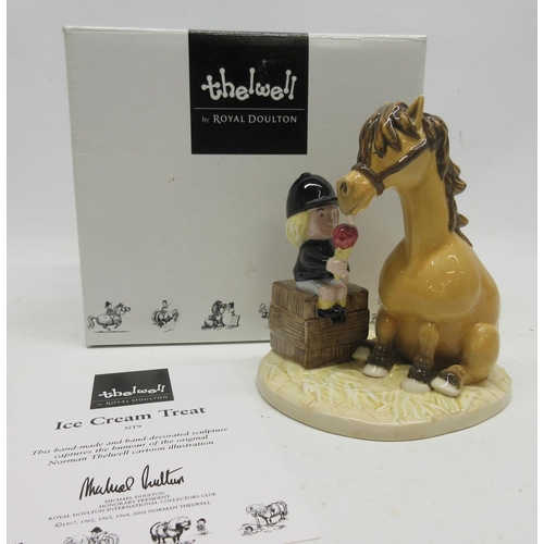 1016 - Thelwell by Royal Doulton figure, Ice Cream Treat NT9, limited edition of one thousand, with box and... 