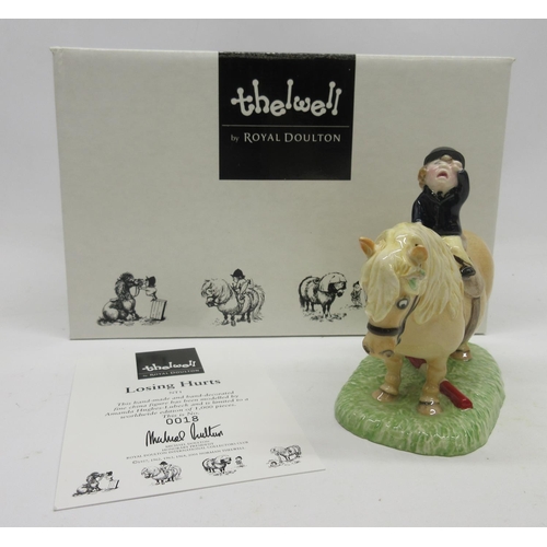 1018 - Thelwell by Royal Doulton figure, Losing Hurts NT1, limited edition of one thousand, with box and ce... 