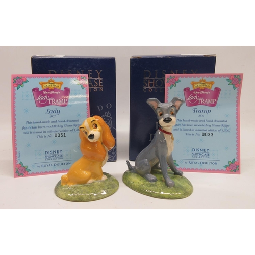 1021 - Disney Showcase Collection by Royal Doulton figures, Lady and Tramp, Limited edition of One Thousand... 